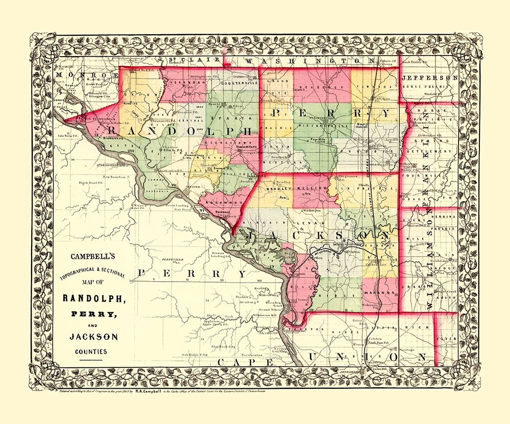 Randolph  Perry  Jackson Illinois - Campbell 1850