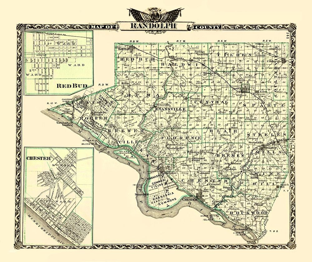 Randolph Illinois Landowner - Warner 1870