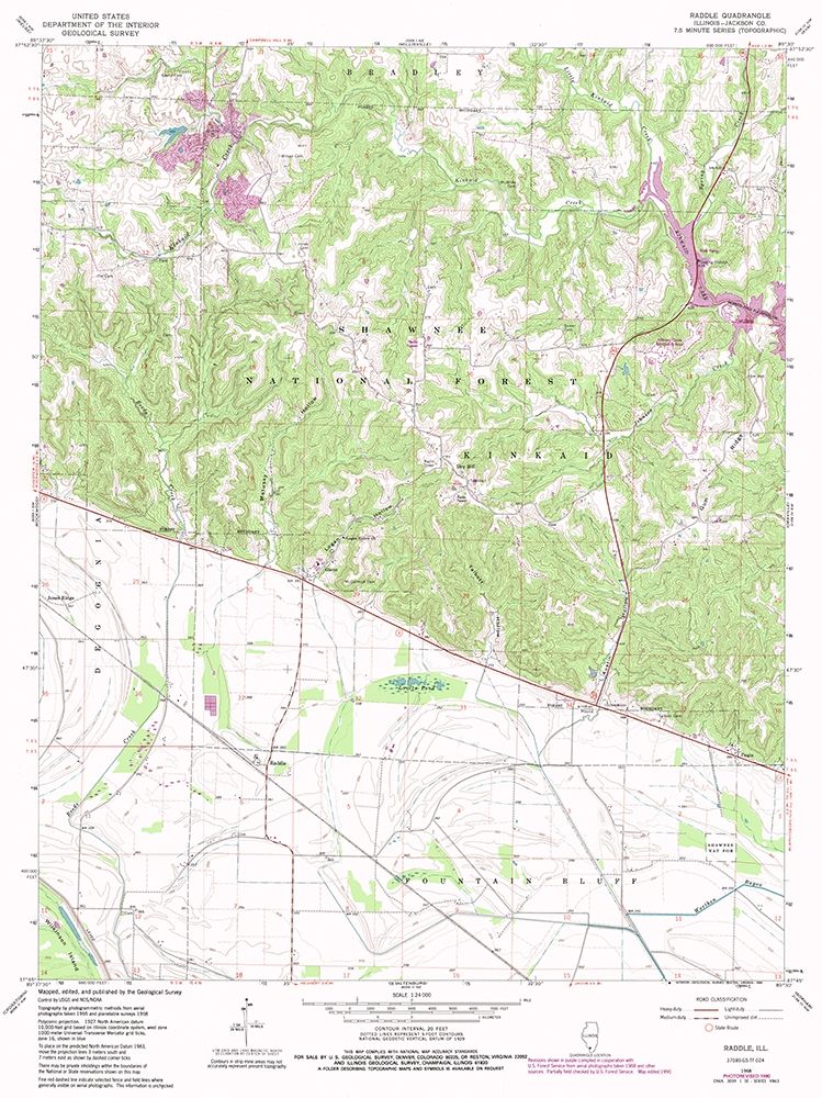 Raddle Illinois Quad - USGS 1968