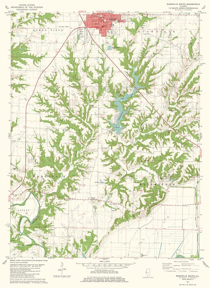 South Rushville Illinois Quad - USGS 1981