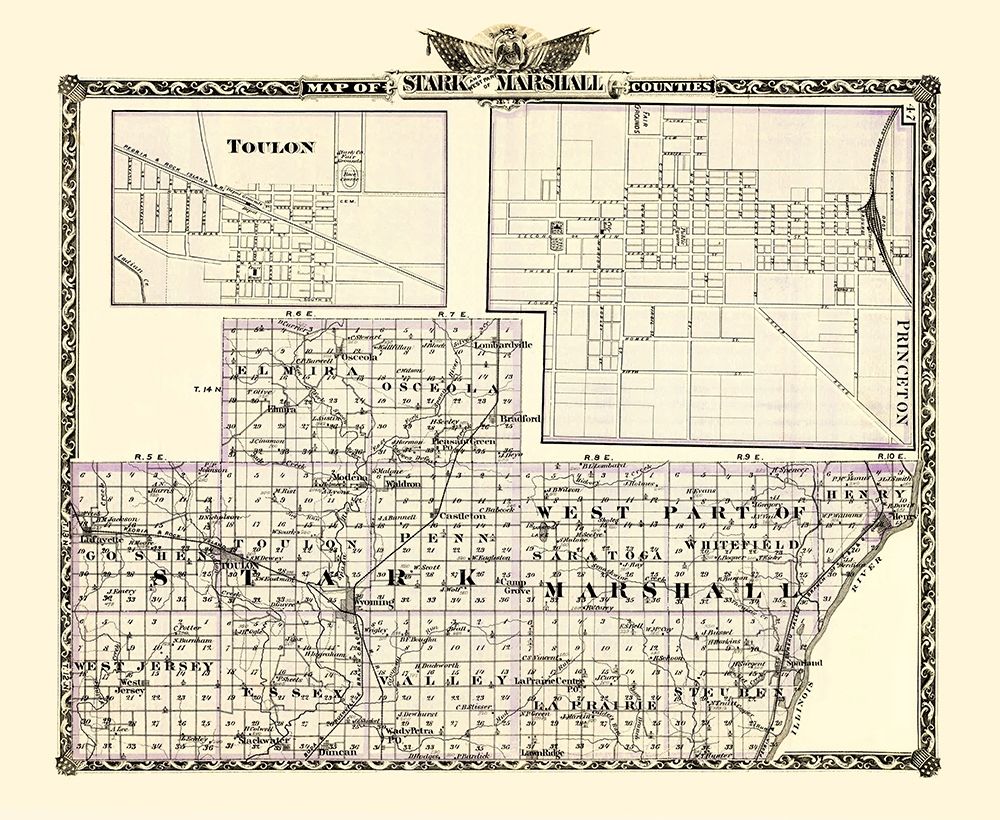 Stark  Marshall Illinois Landowner - Warner 1870