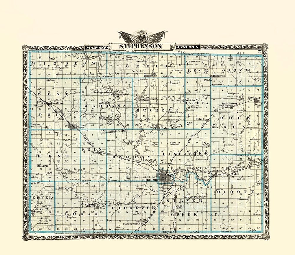 Stephenson Illinois Landowner - Warner 1876