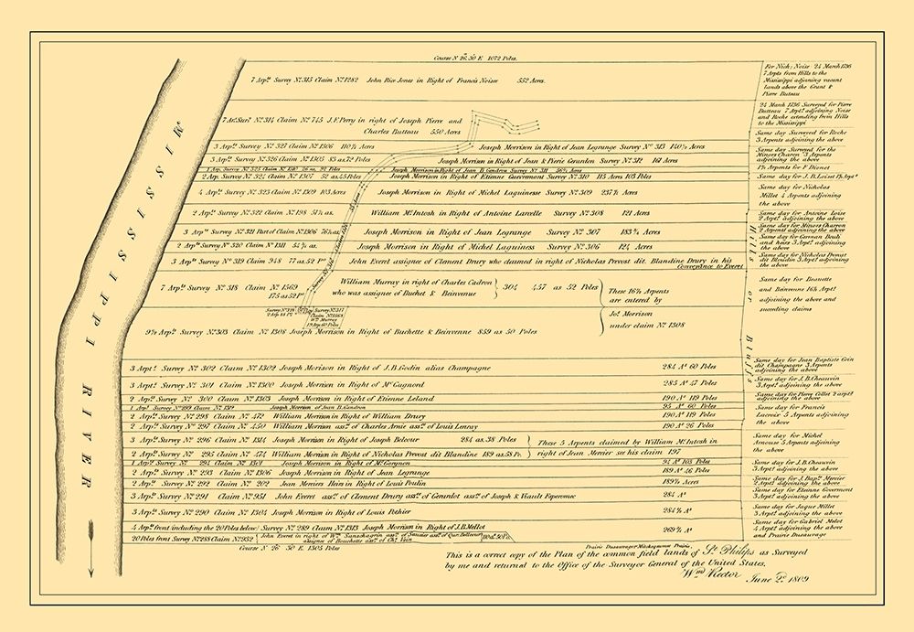 St Philippe Illinois Landowner - Rector 1809