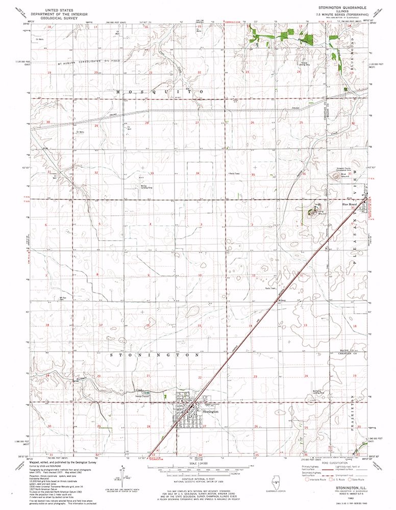 Stonington Illinois Quad - USGS 1982