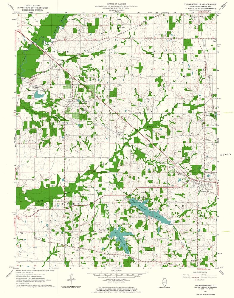Thompsonville Illinois Quad - USGS 1963