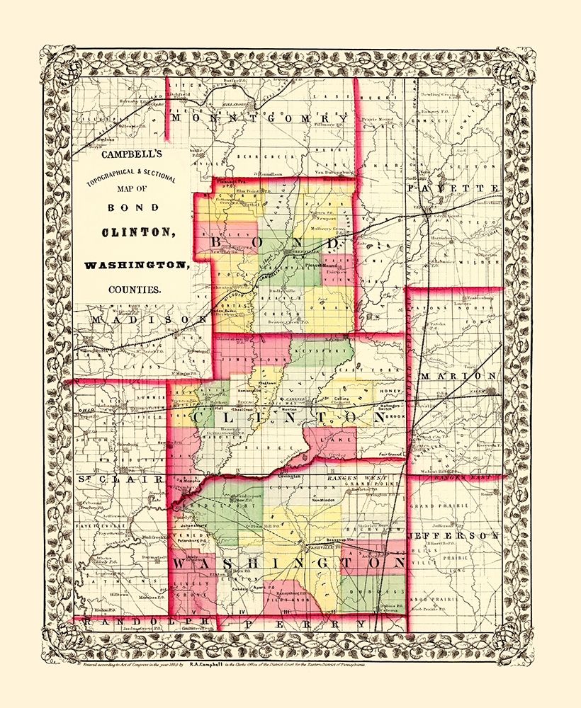 Washington  Bond  Clinton Illinois - Campbell 1850