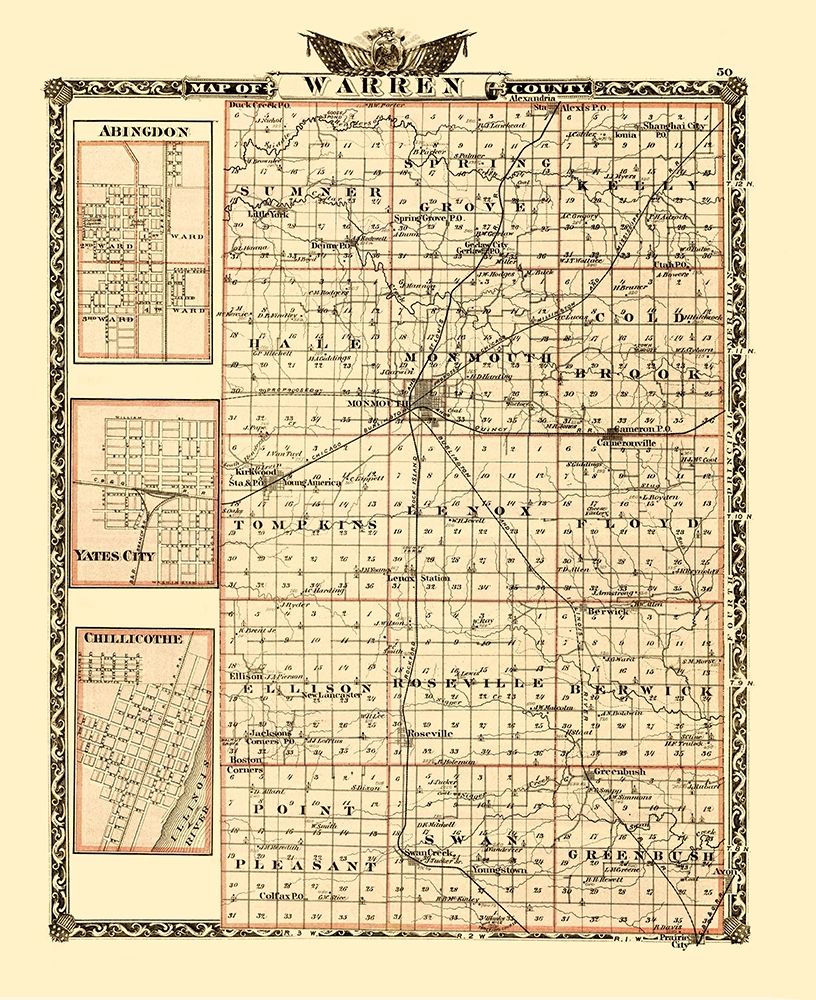 Warren Illinois Landowner - Warner 1870