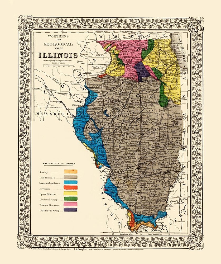 Illinois State Mining - Worthens 1869