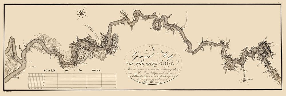 Ohio River Illinois - Collot 1796