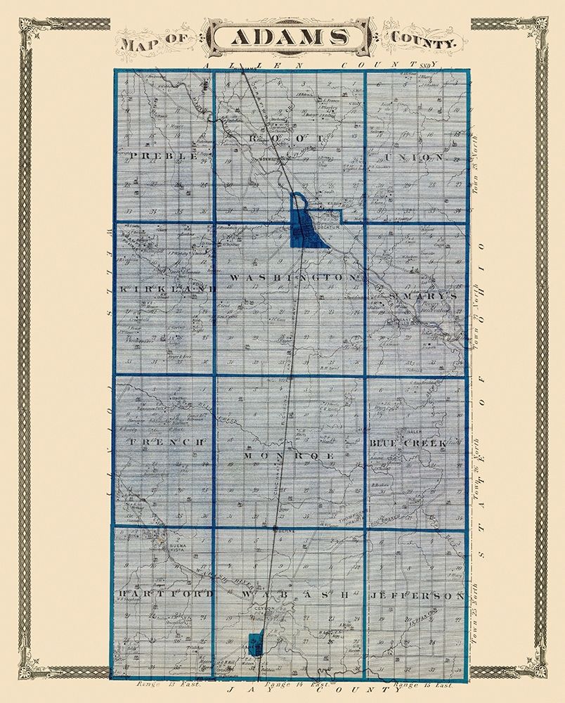 Adams Indiana Landowner - Andreas 1876