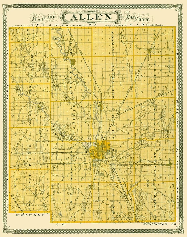 Allen Indiana Landowner - Andreas 1876