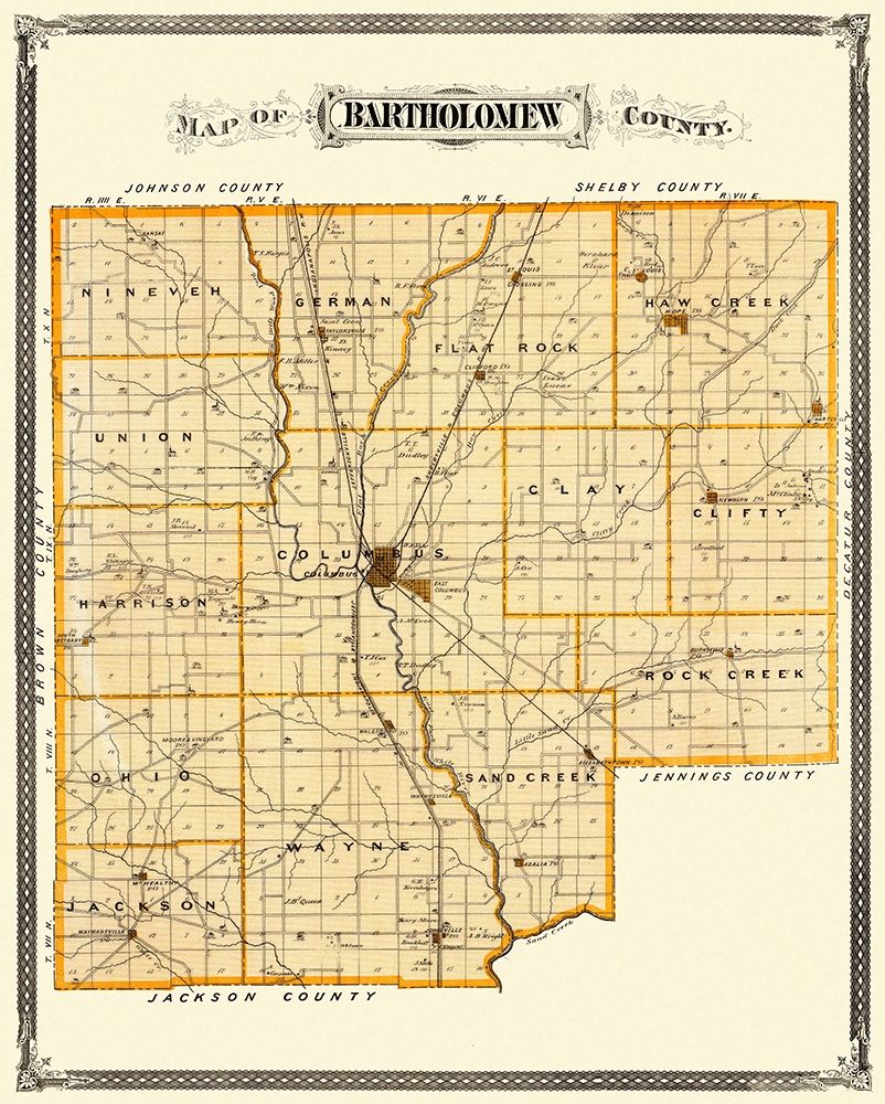 Bartholomew Indiana Landowner - Andreas 1876