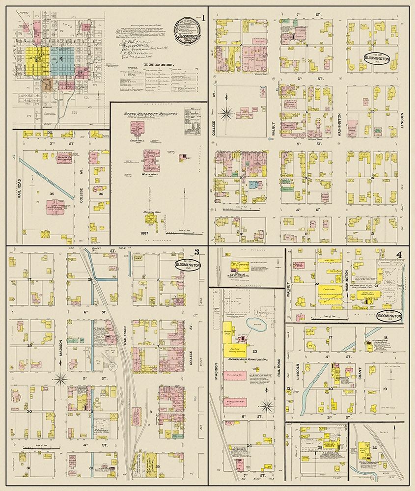 Bloomington Indiana Landowner - Sanborn 1887