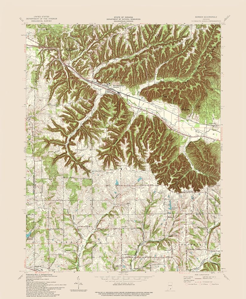 Borden Indiana Quad - USGS 1966