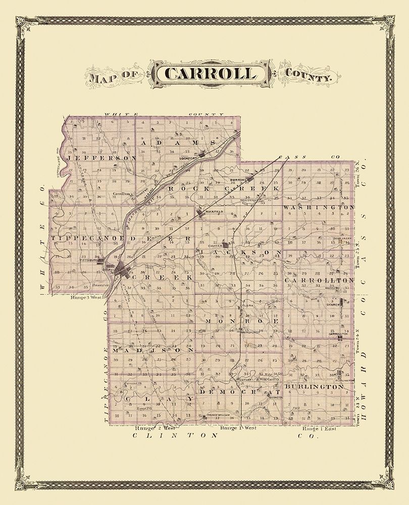 Carroll Indiana Landowner - Andreas 1876
