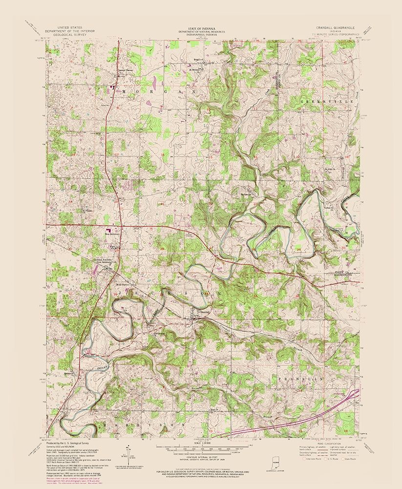 Crandall Indiana Quad - USGS 1954