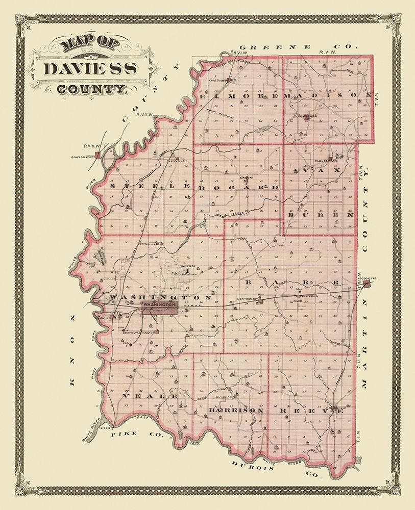 Daviess  Washington Indiana - Andreas 1876