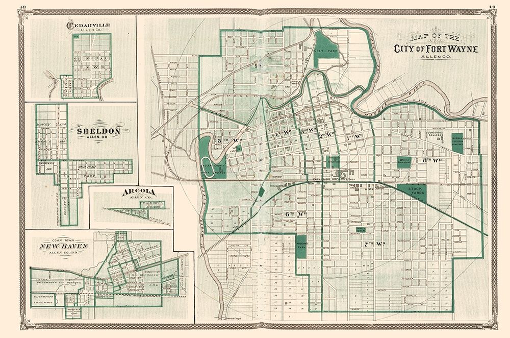 Fort Wayne Indiana Landowner - Baskin 1876