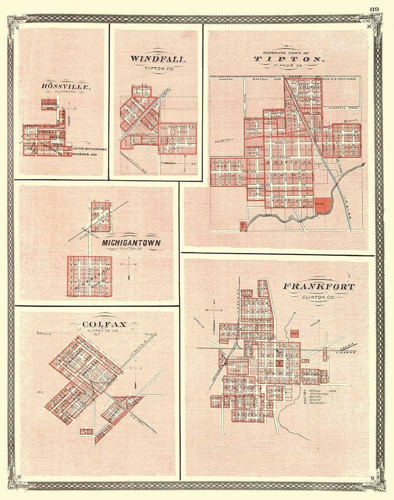 Frankfort, Colfax, Michigantown, Tipton Indiana