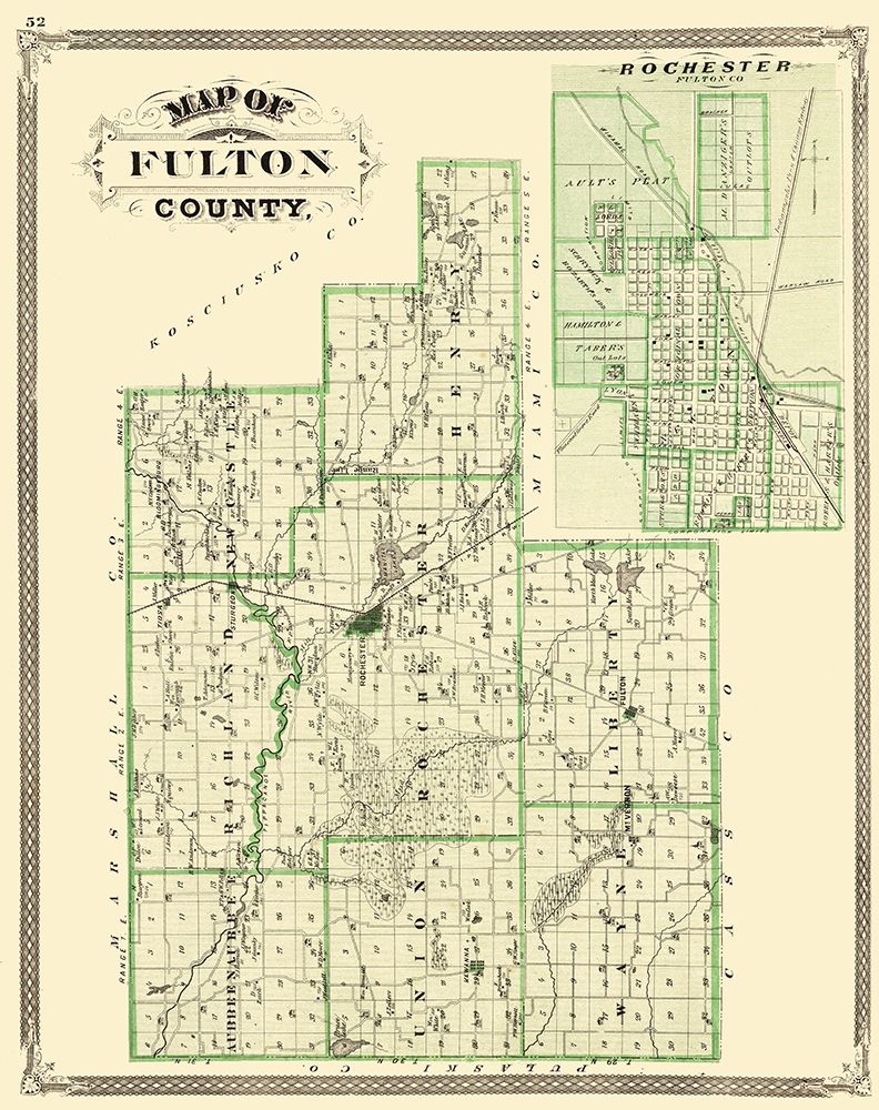 Fulton Indiana Landowner - Baskin 1876