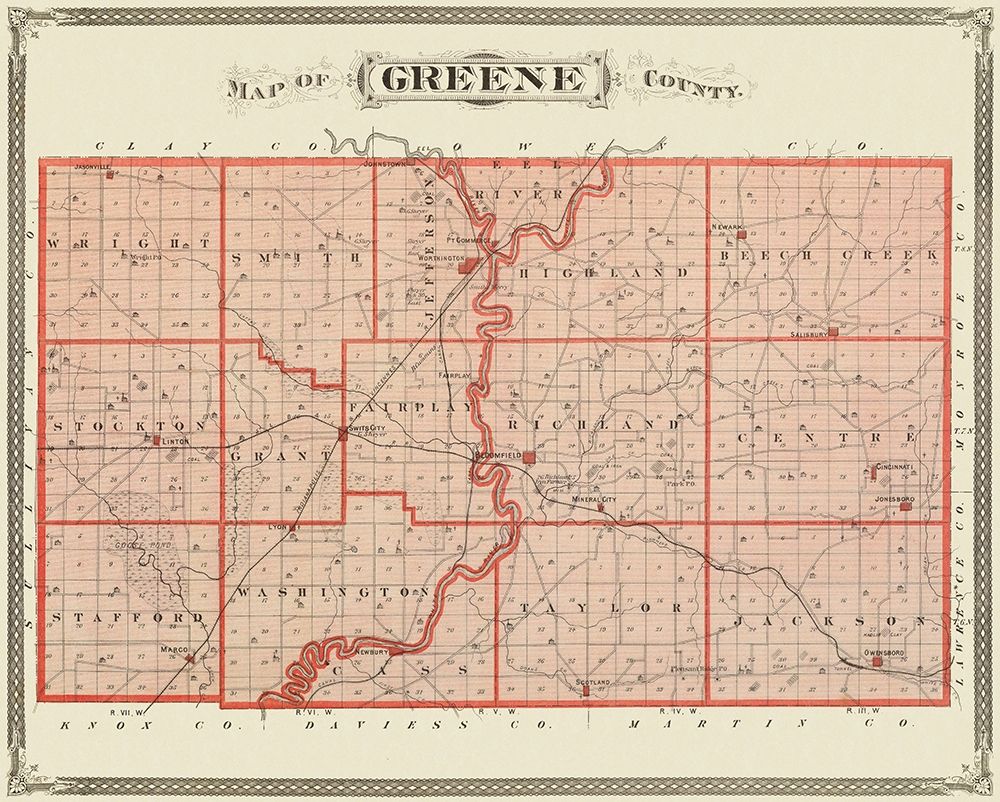 Greene Indiana Landowner - Andreas 1876