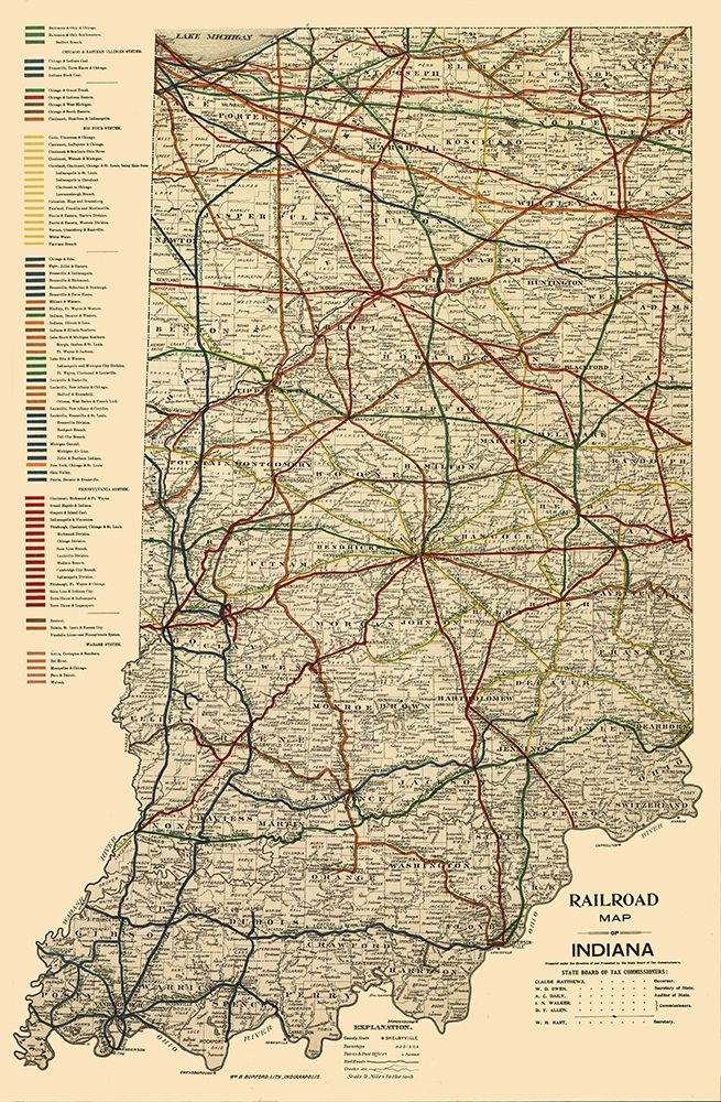 Indiana Railroads - Burford 1896