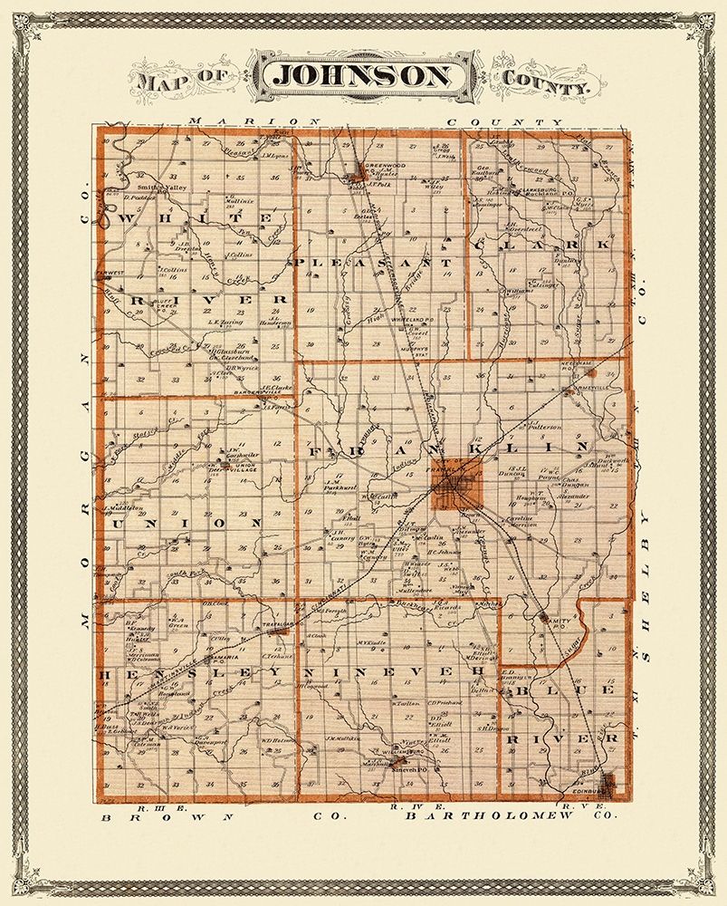 Johnson Indiana Landowner - Andreas 1876