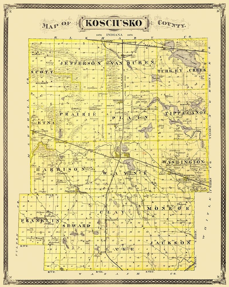 Kosciusko Indiana Landowner - Andreas 1876