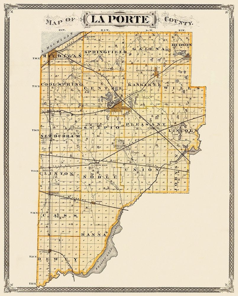 La Porte Indiana Landowner - Andreas 1876