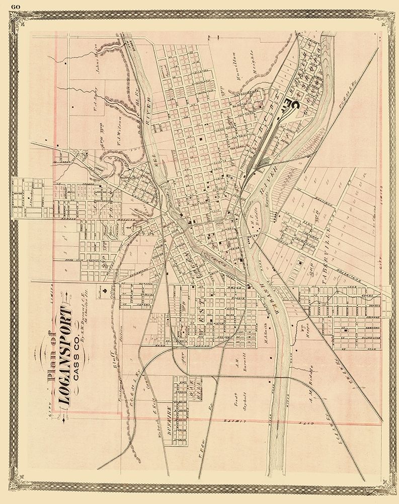 Logansport Indiana Landowner - Baskin 1876