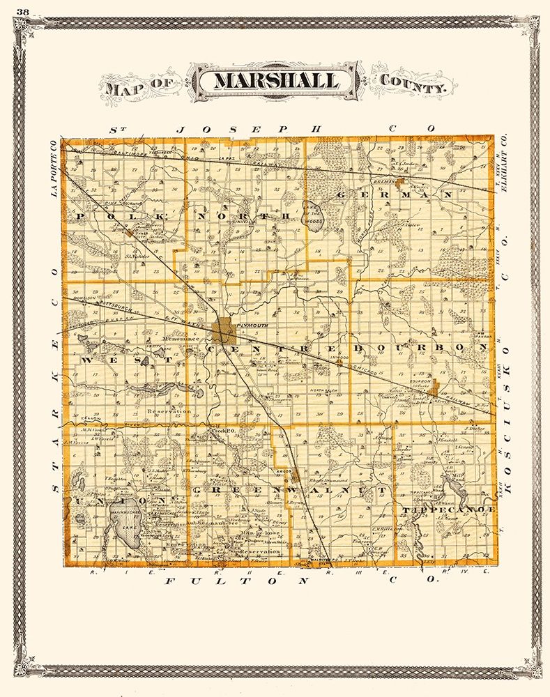 Marshall Indiana Landowner - Baskin 1876