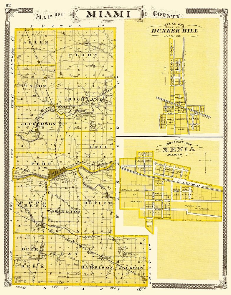 Miami Indiana Landowner - Baskin 1876
