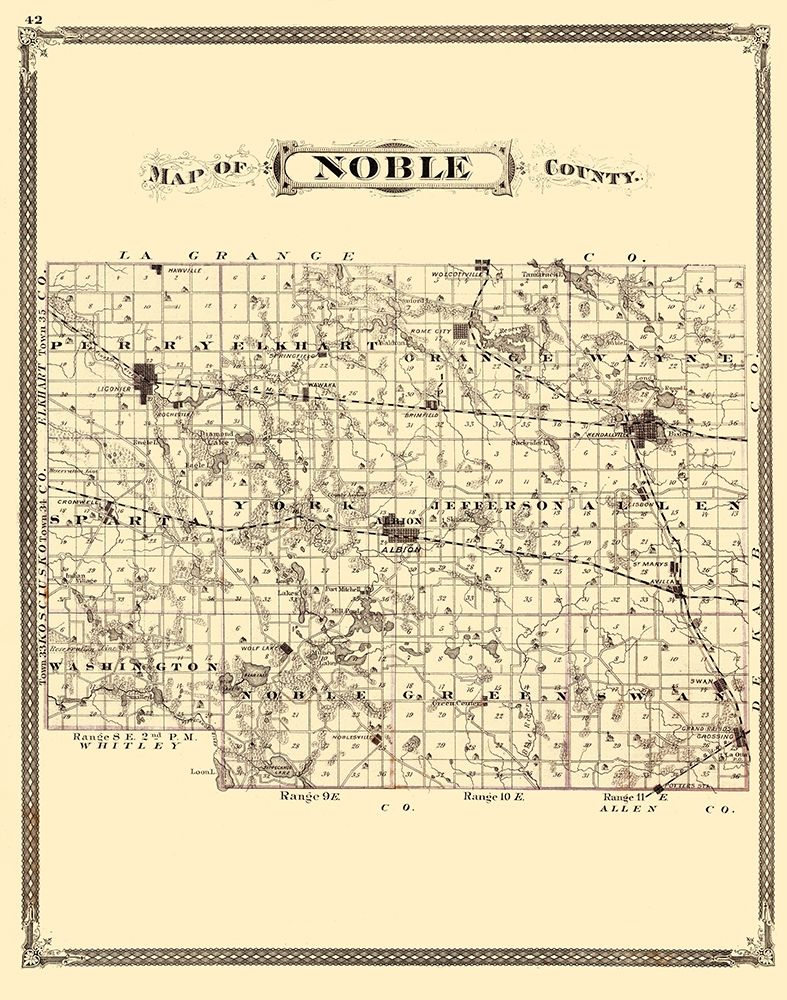 Noble Indiana Landowner - Baskin 1876