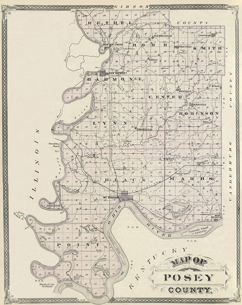 Posey Indiana Landowner - Andreas 1876