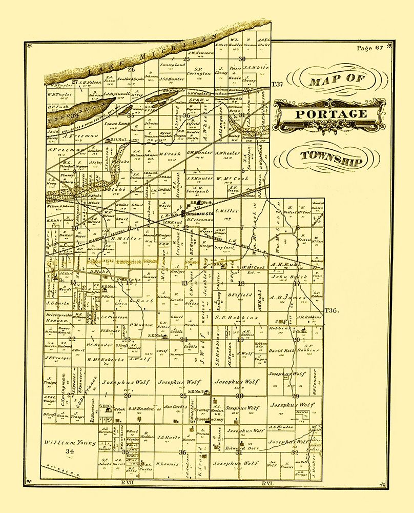 Portage Indiana Landowner - Hardesty 1876