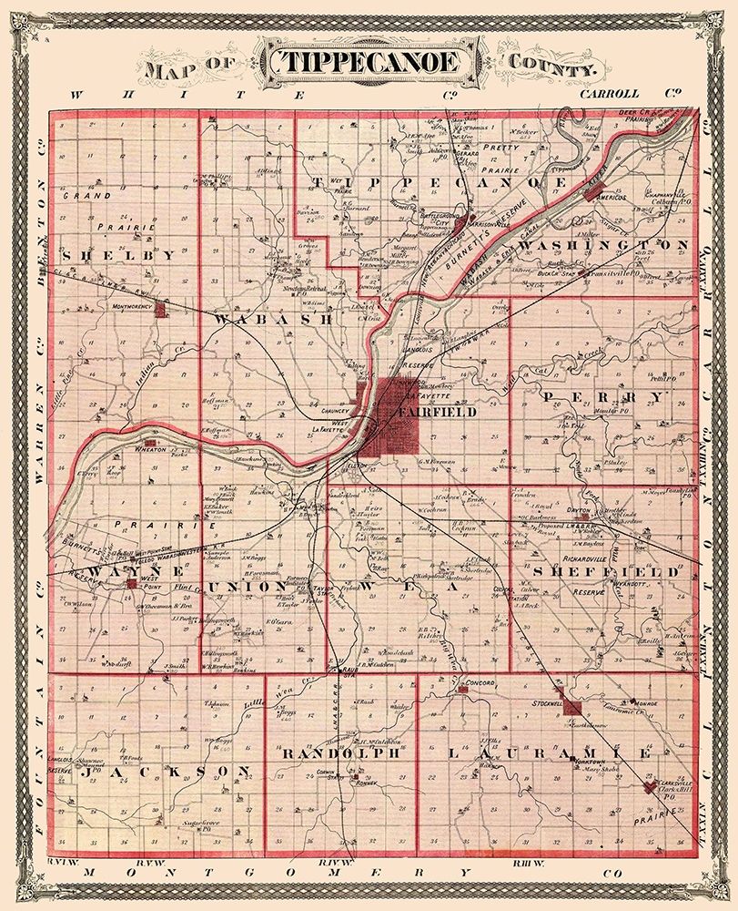Tippecanoe Indiana Landowner - Andreas 1876