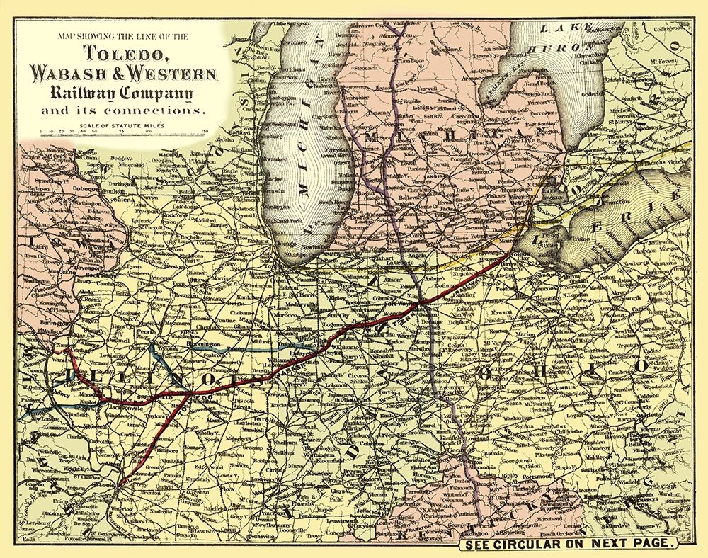 Toledo, Wabash and Western Railway 1 - Colton 1873