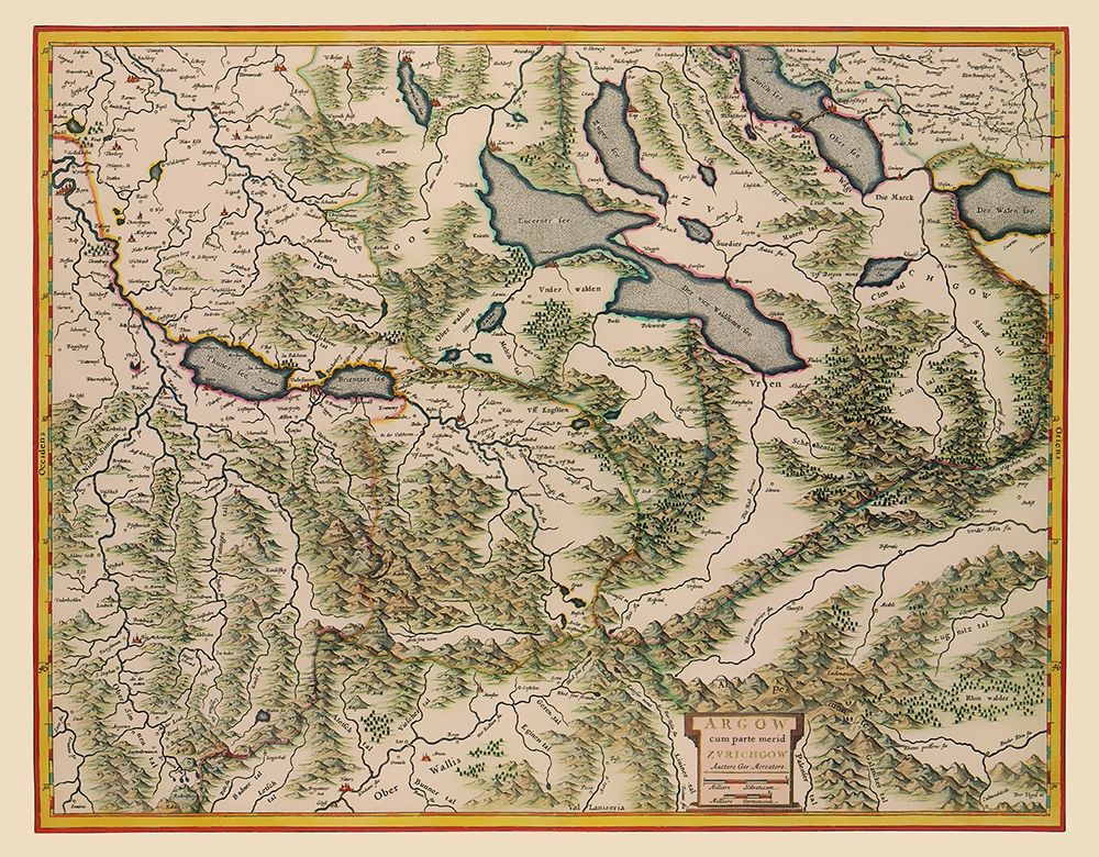 Aargau Canton Switzerland - Blaeu 1630