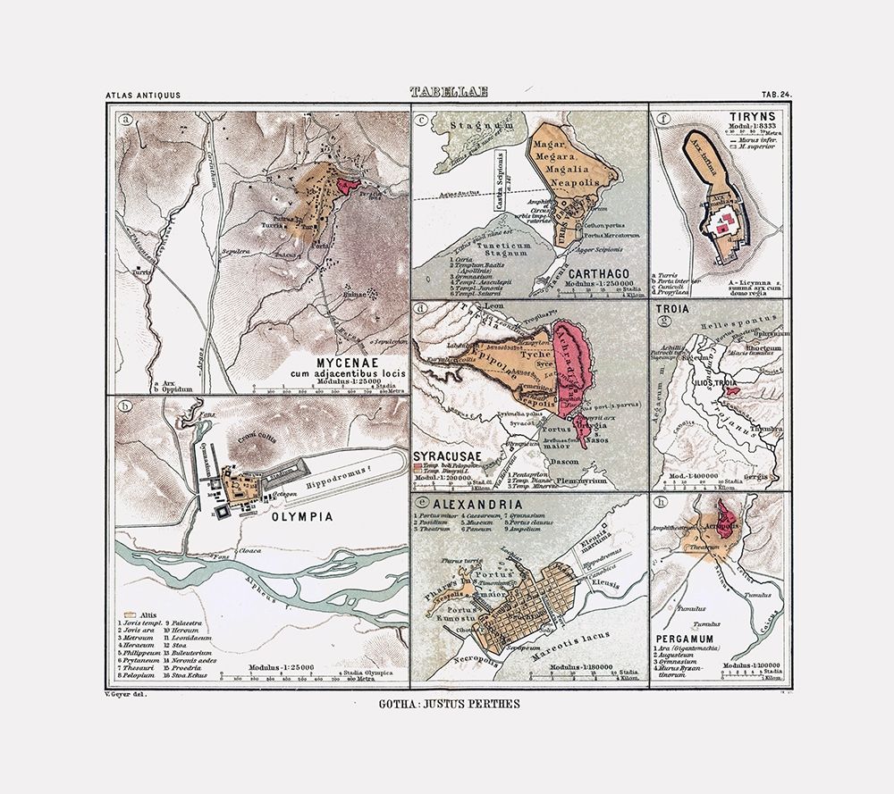 Ancient Cities Europe Africa - Perthes 1896