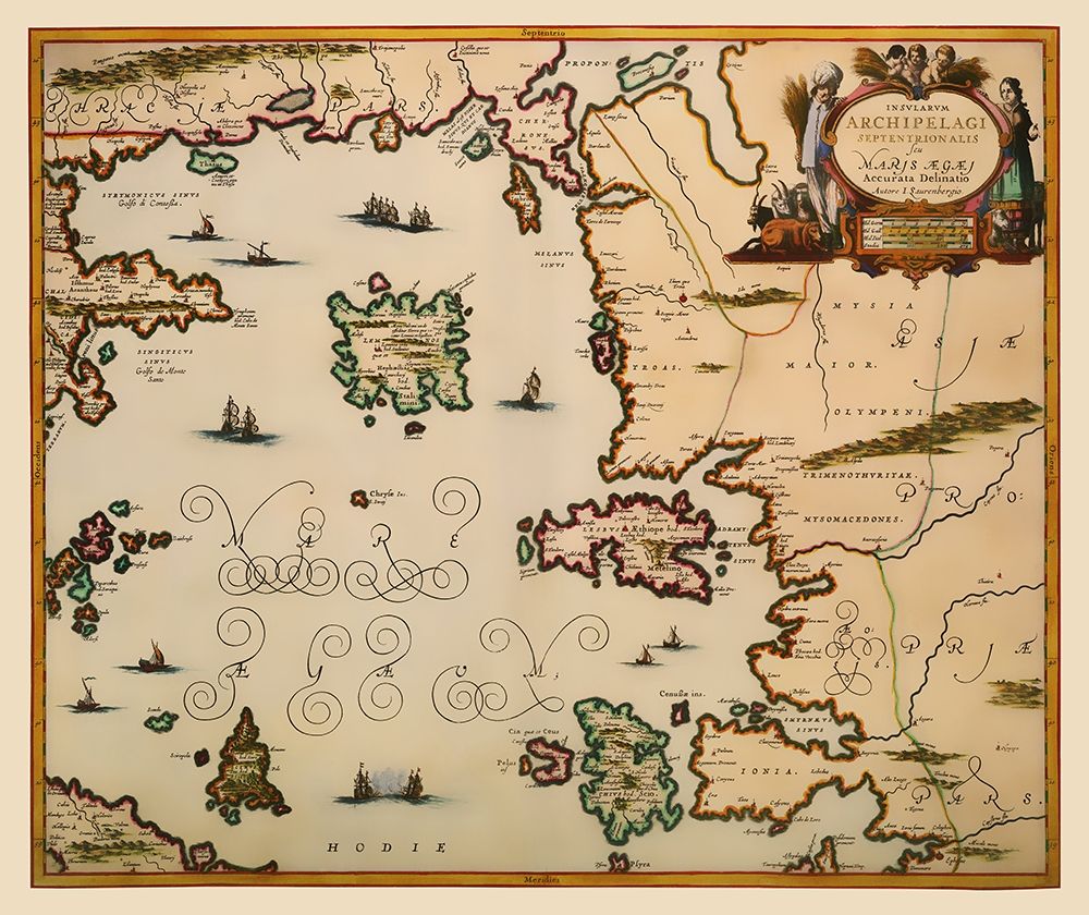 Aegean Islands Greece - Jansson 1654