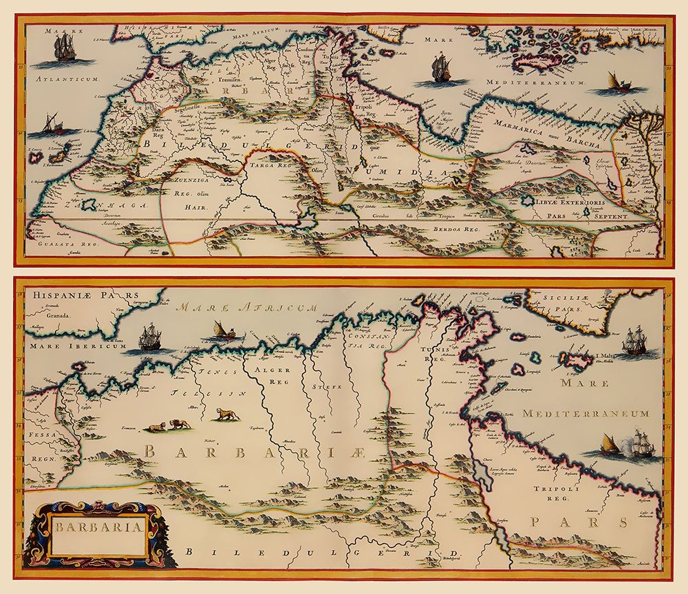 Africa Northern Coast - Blaeu 1650