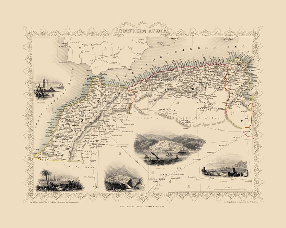 Northern Africa - Tallis 1851