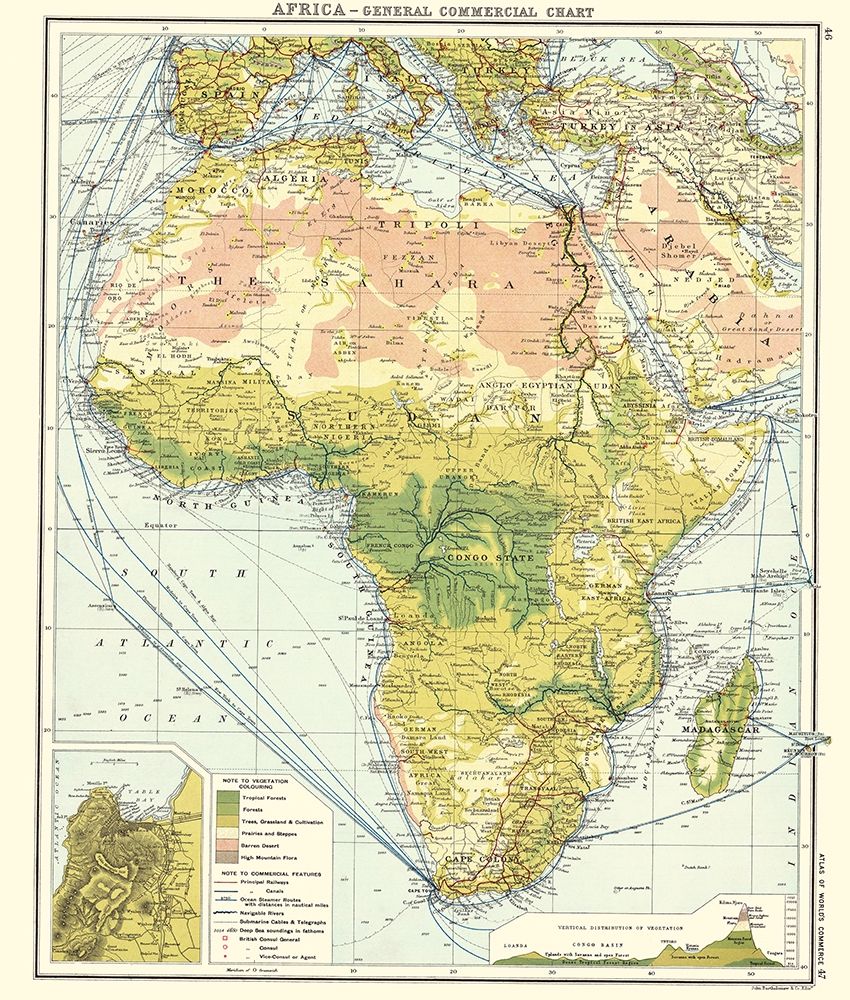 General Commercial Chart Africa - Newnes 1907