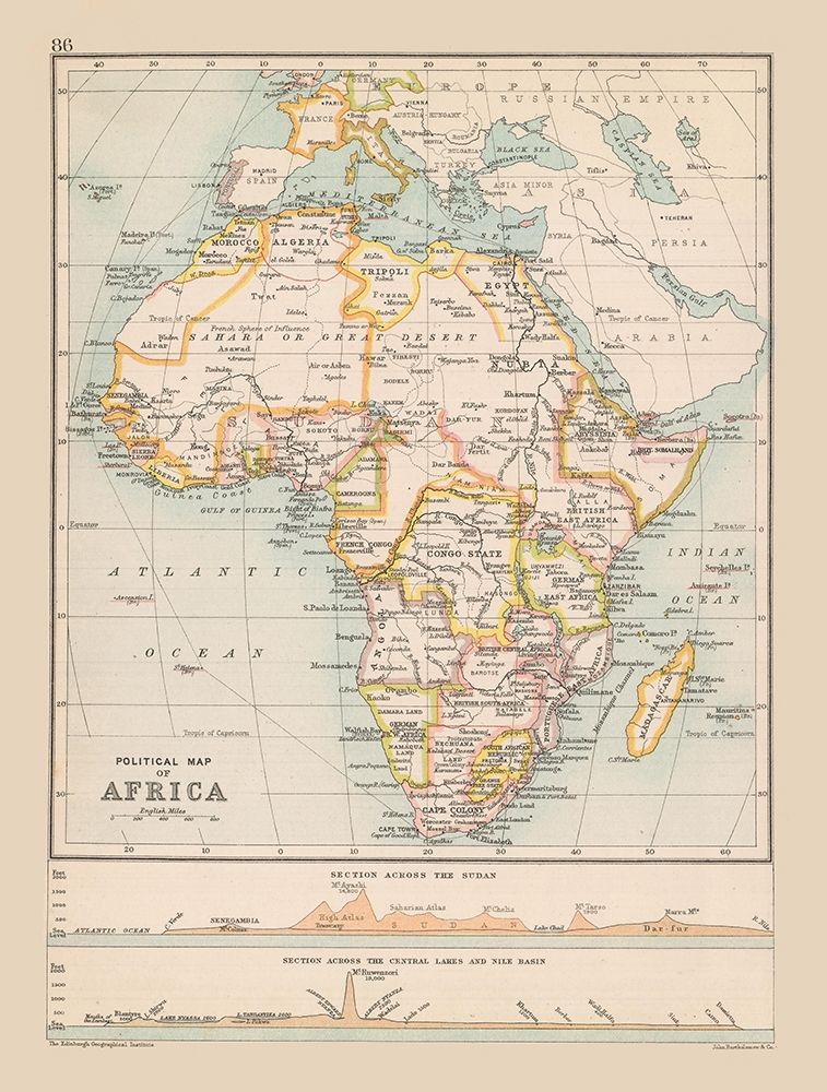 Political Africa - Bartholomew 1892