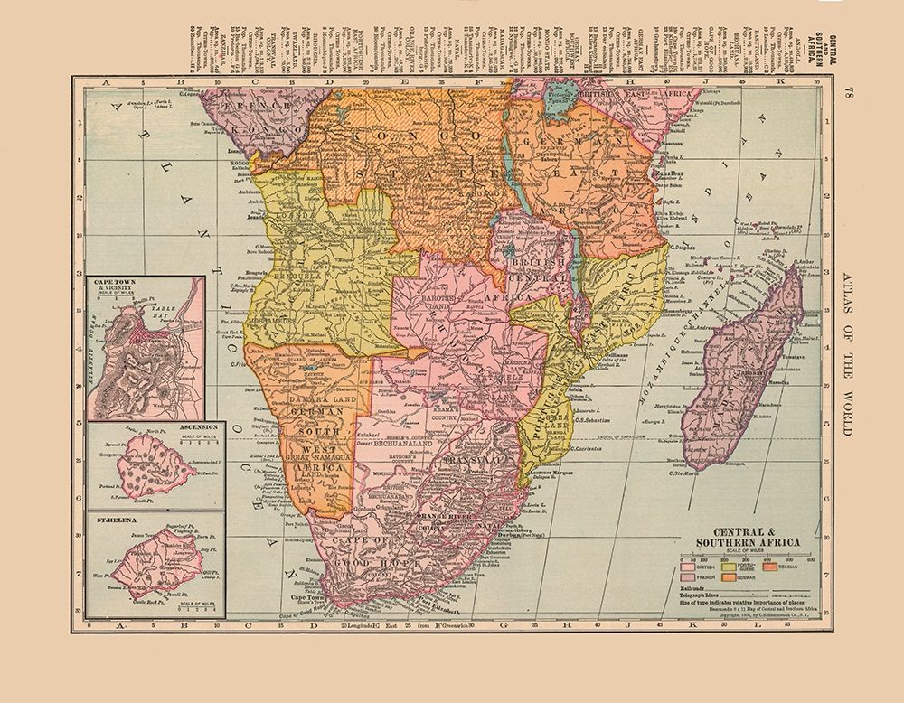 Central Southern Africa - Hammond 1910