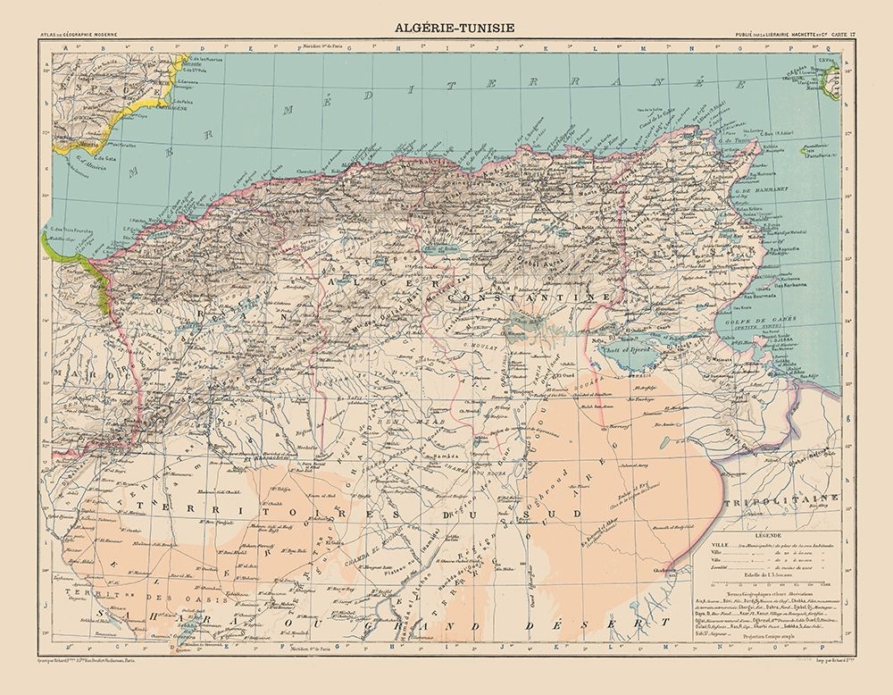 Algeria Tunisia - Schrader 1908