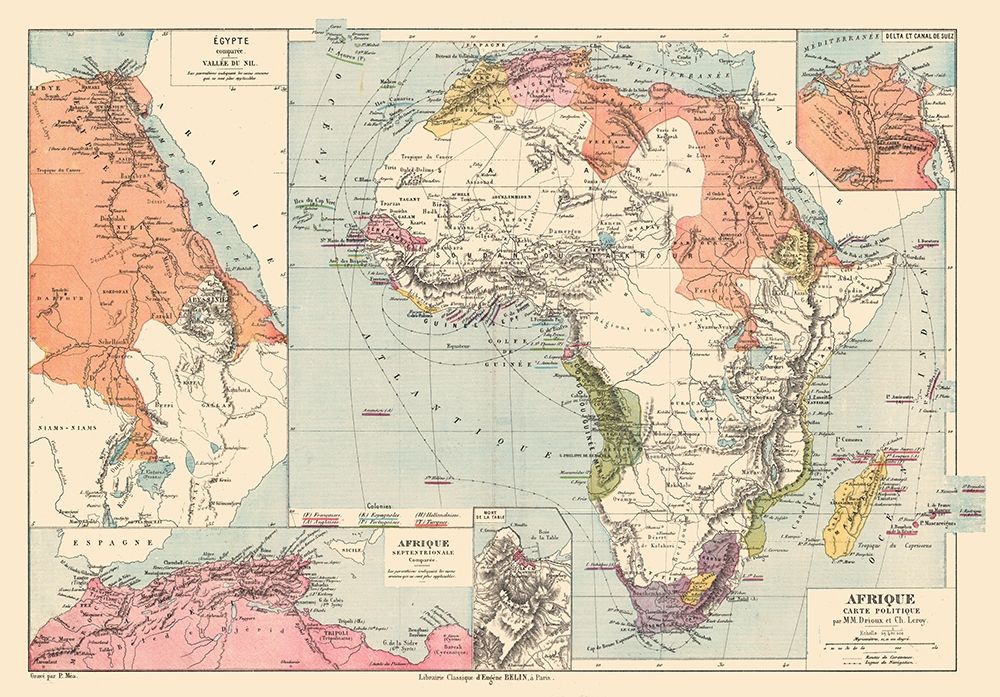 Political Africa - Drioux 1882