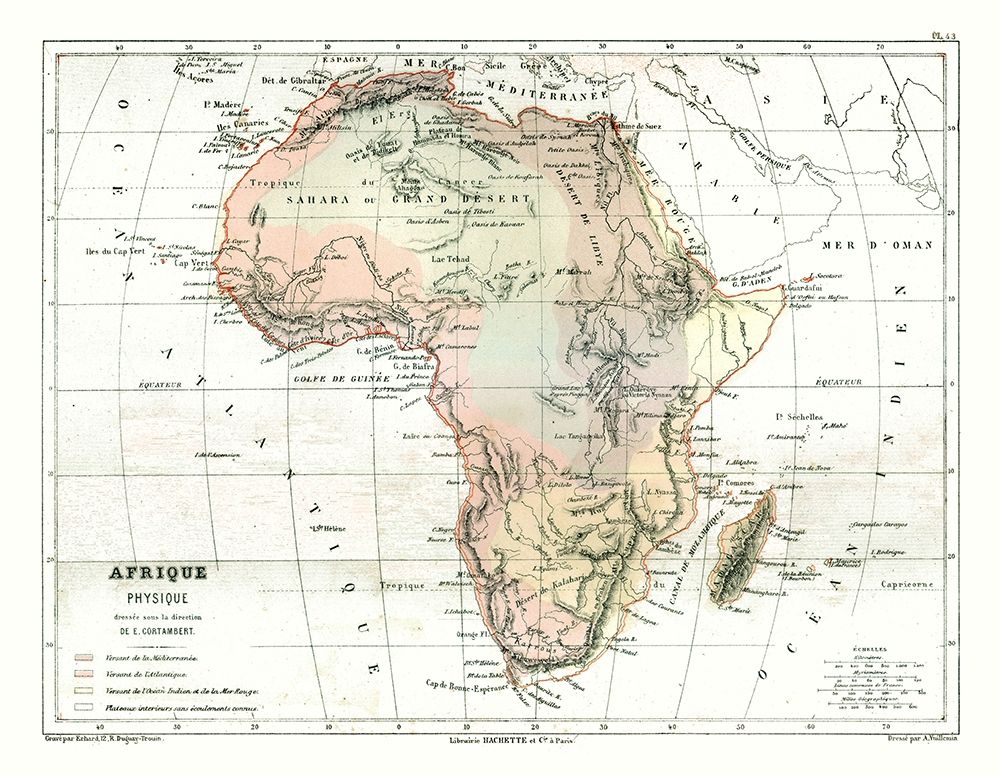 Physical Africa - Cortambert 1880
