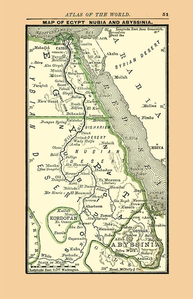 Egypt Nubia Abyssinia - Alden 1886