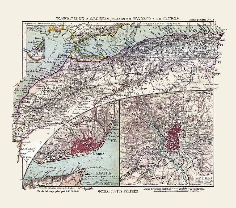 Northwest Africa Spain Portugal - Perthes 1921